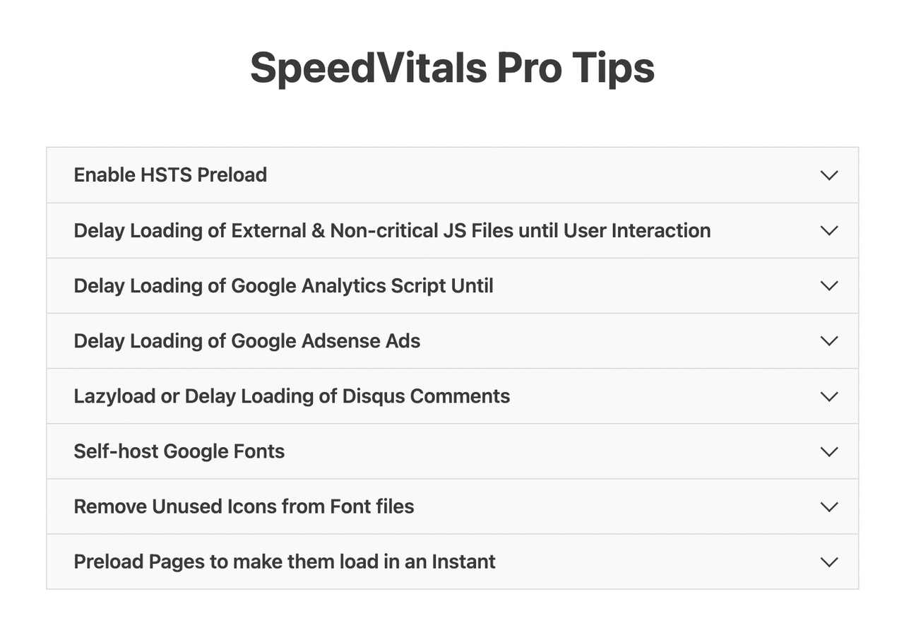 SpeedVitals Pro Tips